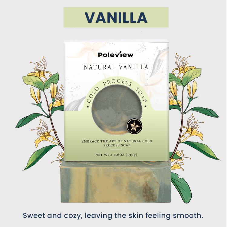 Poleview Gute Qualität 100% Veganer Bio -Sheabutter Natürliche Handgefertigte Seife Aus Kaltem Prozess Feuchtigkeitsspendende Seifenstange