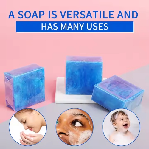 Blaue Seifenstück Mit Eigenmarke